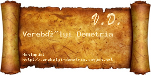 Verebélyi Demetria névjegykártya